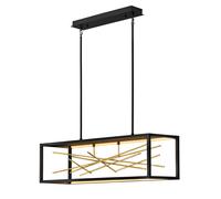 Lampadario Industrial Nordico Styx Acciaio Nero Oro Led Integrato 55W 3000K