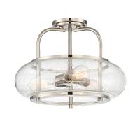 Lampadario Industrial Nordico Trilogy Metallo Nichel Spazzolato 3 Luci E27