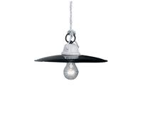 Lampadario Industrial Potenza Ferro E Ceramica Nero Diam. 25Cm 1 Luce E27