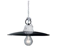Lampadario Industrial Potenza Ferro E Ceramica Nero Diam. 35Cm 1 Luce E27