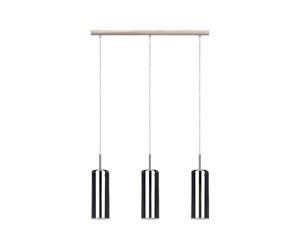 Lampadario Industrial Selvino 3 Luci Acciaio Grigio Opaco Diffusore Nero