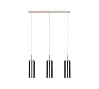 Lampadario Industrial Selvino 3 Luci Acciaio Grigio Opaco Diffusore Nero