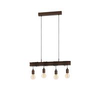 Lampadario Industrial Townshend 4 4 Luci Acciaio Marrone Invecchiato E Nero