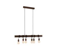Lampadario Industrial Townshend 4 6 Luci Acciaio Marrone Invecchiato