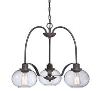 Lampadario Industrial Trilogy Metallo Bronzo Antico 3 Luci E27 3 Diffusori