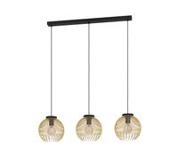 Lampadario Industrial Venezuela 3 Luci Acciaio Nero E Oro