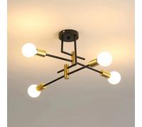 Lampadario industriale, plafoniera vintage E27 diametro 70 cm, lampadari moderni Sputnik 4 luci per camera da letto, cucina
