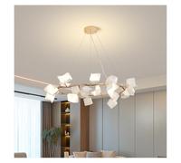 Lampadario , Lampada a sospensione a forma di petalo lungo for ristorante, sala da pranzo, studio, tavolo semplice e lussuoso, apparecchi illuminazione in stile francese moderno(D80cm,Warm light)