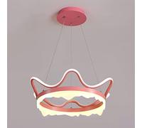 Lampadario, Lampada a Sospensione Decorativa Princess Room Crown da 19,7", Sospensioni in Metallo in Ferro battuto con Paralume Acrilico, Moderna Lampada a Sospensione a LED da 36 W, Lampadari