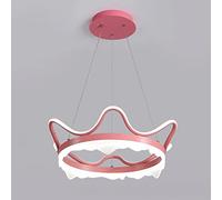 Lampadario, Lampada a Sospensione Decorativa Princess Room Crown da 19,7", Sospensioni in Metallo in Ferro battuto con Paralume in Acrilico, Moderna Lampada a Sospensione a LED da 36 W, Lampadari