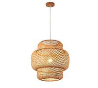 Lampadario, Lampada a sospensione in bambù Lampada a sospensione moderna a cestino in rattan per isola cucina, Apparecchi di illuminazione Lampada a sospensione, Lampadario creativo in rattan Paralume