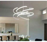 Lampadario lampada a sospensione in metallo verniciato bianco D.47cm 6396b lc Illuminazione moderna per salone cucina