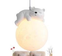 Lampadario, Lampada a sospensione per camera da letto, Lampadario per camera da letto con animali da comodino, lampadario, lampade a bianco latte, lampada a sospensione 3D per la cameret