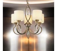 Lampadario Lampada a Sospensione Tavolo da Pranzo 5x E14 IN Ottone Antico Natura