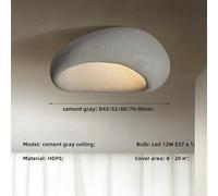 Lampadario , Lampada da soffitto a LED giapponese creativa a nido d'uccello for bambini, studio, camera letto, decorazione for la casa, soggiorno, lampada a sospensione(Cement gray,WHITE_D30CM)