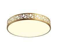 Lampadario Lampada da soffitto in rame dal design cavo, Lampada da soffitto americana semplice a montaggio semplice, Plafoniera con sorgente luminosa a LED, Protezione per gli occhi da interni vicino