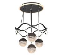 Lampadario, Lampada da soffitto moderna a LED color oro e nero for ristorante, studio, cucina, ufficio, arredamento for la casa, tavolo pranzo(Remote Dimming,Black)