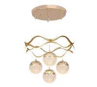 Lampadario, Lampada da soffitto moderna a LED color oro e nero for ristorante, studio, cucina, ufficio, arredamento for la casa, tavolo pranzo(Tricolor light,G)