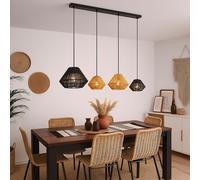 Lampadario Lampada da Soggiorno 4 Fiamma Albero Nero Beige 120cm [EEK: Inaditato]