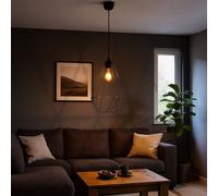 Lampadario Lampada Tavolo da Pranzo Nero Griglia Metallica Industriale LED 120cm