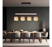 Lampadario Lampada Luce Sala da Pranzo Legno Fascio 4x E27 Altezza Regolabile [EEK: Non valutato]