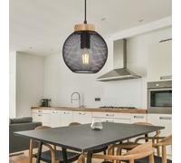 Lampadario Lampada Luce Tavolo da Pranzo Treccia Sfera Nero Dxh Big.ligt [EEK: Non valutato]