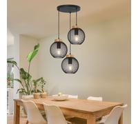 Lampadario Lampada Luci Soggiorno 4 Fiamma Nero Treccia H 120 CM [EEK: Non valutato]