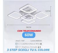 LAMPADARIO LAMPADA PLAFONIERA LED DIMMERABILE APP MODERNO SOFFITTO DESIGN PROMO [EEK: A+]