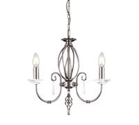 Elstead Lighting Aegean lampada a sospensione, E14 3 luci, AG3-POL-NICKEL, Aegean [Lampade per Interni > Lampadari]