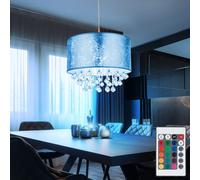 Lampadario Lampada Telecomando RGB Tessuto Oro LED Dimmerabile Cristalli