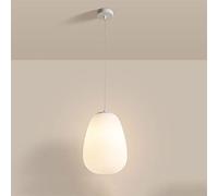 Lampadario, Lampadario in Vetro per la casa Semplice e Moderno con Motivo a Spirale Lampada da soffitto in Vetro Bianco Latte Lampada a Sospensione Studio Sala da Pranzo Rete Rossa - Camera da Letto
