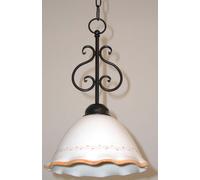 LAMPADARIO LANTERNA APPLIQUE CERAMICA DIAMETRO CM.25 COLORE NERO ARGENTO