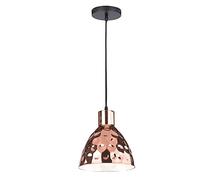 Lampadario LED a Cono in Metallo con Portalampada E27 (Max 60W) Colore Oro Rosa a Specchio d: 220mm