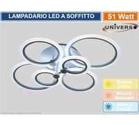 Lampadario LED Plafoniera a soffitto moderno cerchi 42W 2960lm Design