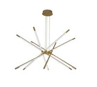 V-TAC Lampadario LED a Sospensione con 12 luci tabular 42W in Metallo Colore Oro Dimmerabile 85*31*120cm 3000K