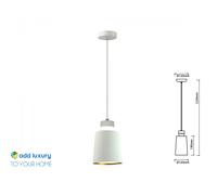 Lampadario Led a Sospensione Coppa Campana in Metallo 7W 4000K Colore Bianco Con
