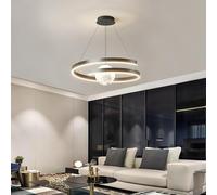 Lampadario LED Camera dei Bambini Moderna 65w Space Star Lampada A Sospensione Lampada A Sospensione Dimmerabile Acrilico Pianeta Terra Palla Arte Home Decor Fantasy Interni, B Style Black, 60CM