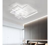 LAMPADARIO LED CON VENTILATORE E TELECOMANDO APP DIMMERABILE 60W LAMPADA 55CM [EEK: A+++]