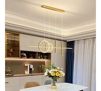 Lampadario LED Dimmerabile con Telecomando Lampada da Tavolo da Pranzo Lampade a Sospensione per Isola Della Cucina Bar Sala da Pranzo Salotto Loft 35W L120CM Oro