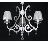 LAMPADARIO LED FERRO TAGLIATO A LASER PARALUMI CRISTALLO BIANCO ARGENTO ART.L25