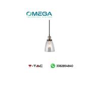 LAMPADARIO LED IN VETRO/METALLO CON PORTALAMPADE E27 TRASPARENTE - VTAC 3735