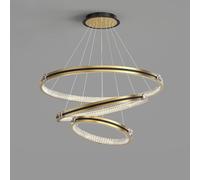 Lampadario LED Moderno dimmerabile 3 lampade a Sospensione Regolabili Blackd Mid Century Cristalli sospesi Plafoniera Alta Rotonda per Sala da Pranzo Ingresso Cucina Soggiorno Foyer