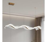 Lampadario LED Sospensione Moderno A Sospensione In Oro, Illuminazione A Soffitto A Onde Con A Sospensione Per Camera Da Letto, Regolabile, Per Lampada A Sospensione Per Sala Da Cucina (L120Cm)