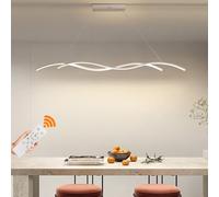 Lampadario LED Sospensione Sala da pranzo Lampada a Sospensione Dimmerabile Cucina Lampadari Moderno Spirale Design Lampada per tavolo da pranzo Soggiorno Ufficio Plafoniere (Bianco, L90CM)