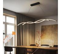 Lampadario LED Sospensione Sala da pranzo Lampada a Sospensione Dimmerabile Cucina Lampadari Moderno Spirale Design Lampada per tavolo da pranzo Soggiorno Ufficio Plafoniere (Nero, L90CM)