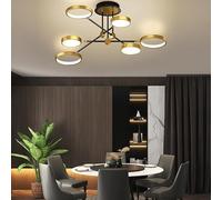 Lampadario LED Sputnik, Lampada A Sospensione Moderna Con Testa Di Luce Girevole Flessibile, Con Telecomando, Apparecchio Di Illuminazione Da Soffitto Per Camera Da Letto Soggiorno Ufficio(6 heads,Gol