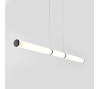 Lampadario Lineare Da 32 W A LED Con Dimmer A 3 Colori, Lampada A Sospensione A Tubo In Acrilico, Lampada A Sospensione A Striscia Lunga, Lampada Minimalista For Isola Cucina, Tavolo Da Pranzo(Black)