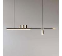 Lampadario lineare in oro e nero Lampada a sospensione a LED a minimalista a moderno a in ferro Compatible with la casa, lampadario da pranzo