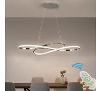 Lampadario lineare moderno a LED, lampada a sospensione dimmerabile con telecomando per isola cucina e sala da pranzo, plafoniera contemporanea in cromo, oro, nero - Illuminazione elegante per ingress