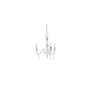 LAMPADARIO LIVIA 3 LUCI BIANCO- TRASPARENTE E CROMO ATTACCO E14 D.60CM